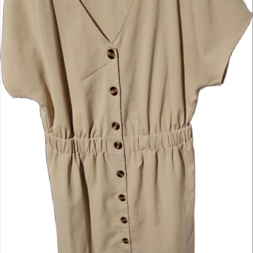 Shein Women's Tan and Cream Casual-dresses